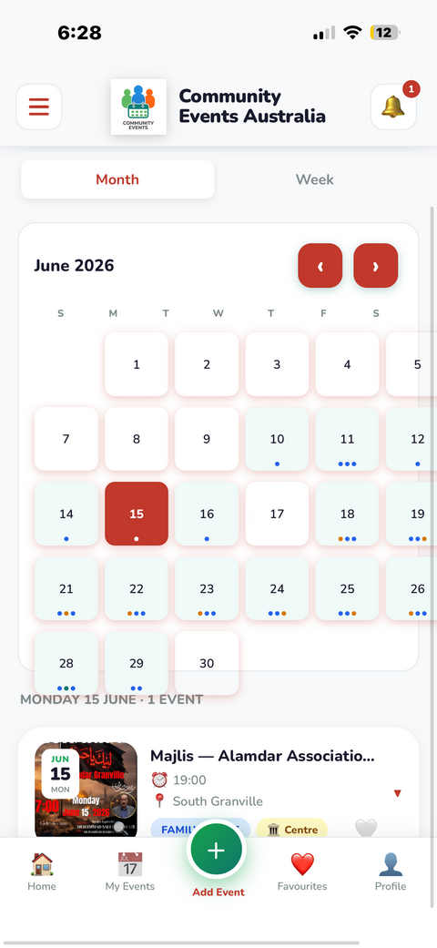 Calendar month view